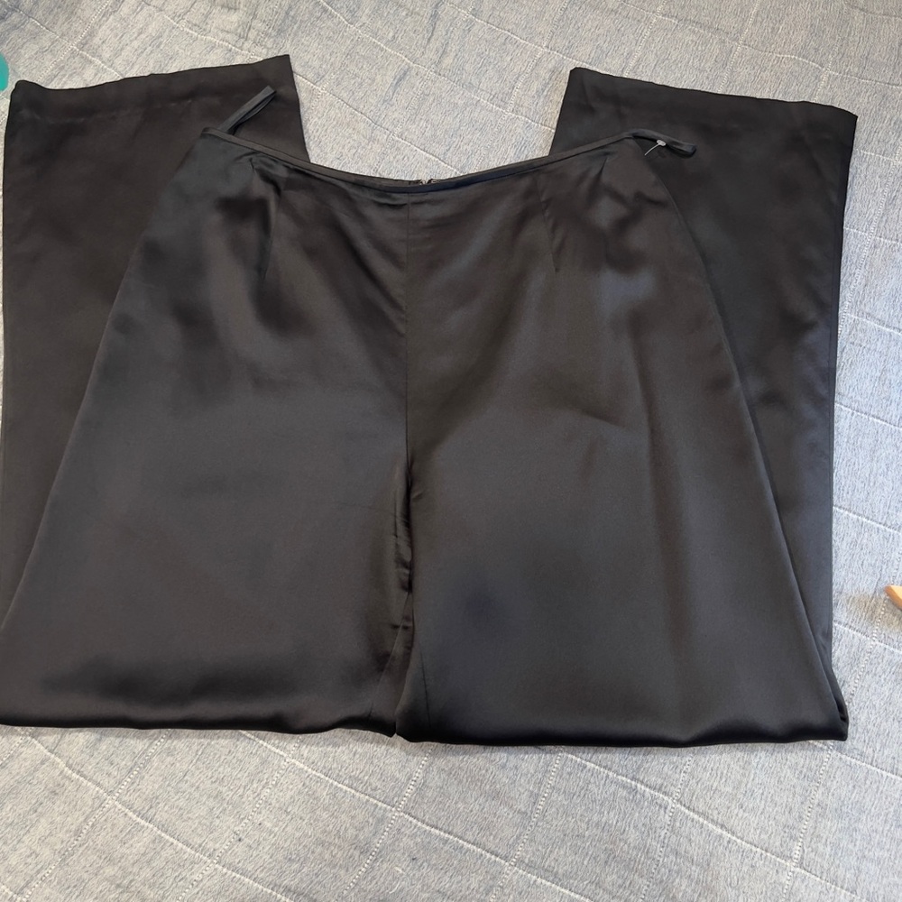 Talbots vintage Y2K wide leg Pure Silk pants size 12 - Picture 3 of 12
